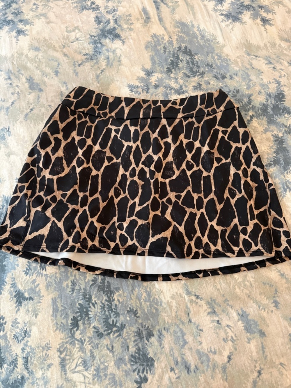 Women's Animal Print Mini Skirt - Black and Tan
